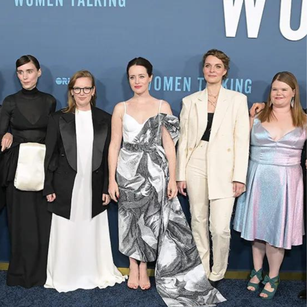 A photo of the "Women Talking" cast at the film premiere.