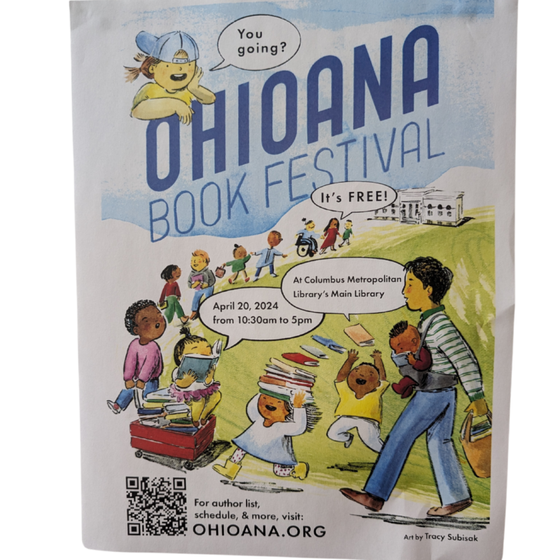 Ohioana Book Festival 2024 poster image created by Tracy Subisak. The one-day festival was from 10:30 a.m.-5 p.m. April 20 at the Columbus Metropolitan Library.
